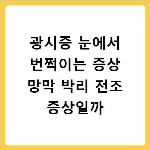 광시증 눈에서 번쩍이는 증상 망막 박리 전조 증상일까