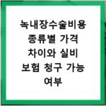 녹내장수술비용 종류별 가격 차이와 실비 보험 청구 가능 여부
