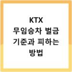 KTX 무임승차 벌금 기준과 피하는 방법