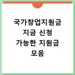 국가창업지원금 지금 신청 가능한 지원금 모음