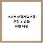 스마트상점기술보급 신청 방법과 지원 내용