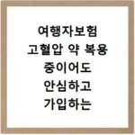 여행자보험 고혈압 약 복용 중이어도 안심하고 가입하는 법