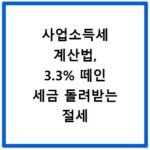 사업소득세 계산법, 3.3% 떼인 세금 돌려받는 절세 노하우