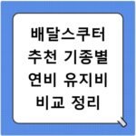 배달스쿠터 추천 기종별 연비 유지비 비교 정리