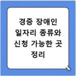 경증 장애인 일자리 종류와 신청 가능한 곳 정리
