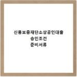 신용보증재단소상공인대출 승인조건 준비서류