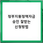 정부지원정책자금 승인 잘받는 신청방법
