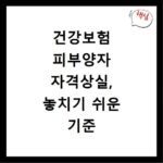 건강보험 피부양자 자격상실, 놓치기 쉬운 기준 알아보기