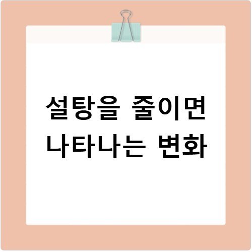 설탕을 줄이면 나타나는 변화